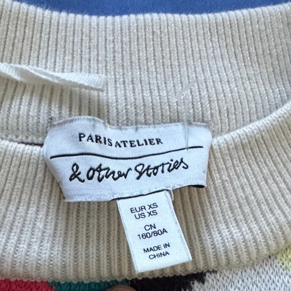 & OTHER STORIES Floral Patterned Sweater 100% cotton size XS - Picture 5 of 13